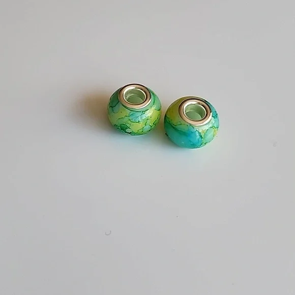 WATERCOLOR  Murano  Glass European Beads for Charm - Picture 4 of 6
